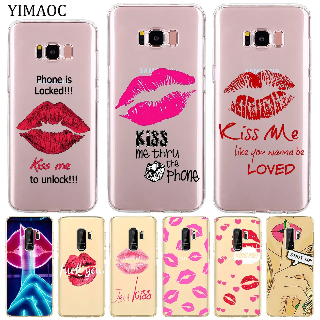YIMAOC с надписью Kiss me (поцелуй губы губная помада Rouge телефон чехлы для мобильного