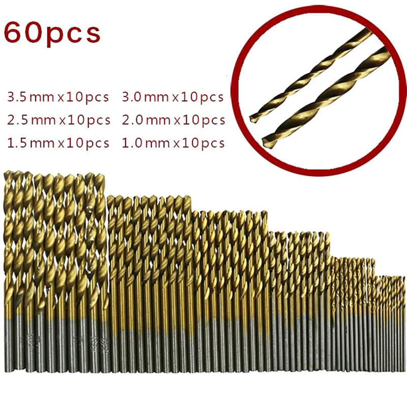 URANN 60pcs Titanium Coated Titanium Coated Twist Drill Bit High Steel for Woodworking Plastic And Aluminum HSS Drill Bit Set
URANN 60pcs Titanium Coated Titanium Coated Twist Drill Bit High Steel for Woodworking Plastic And Aluminum HSS Drill Bit Set