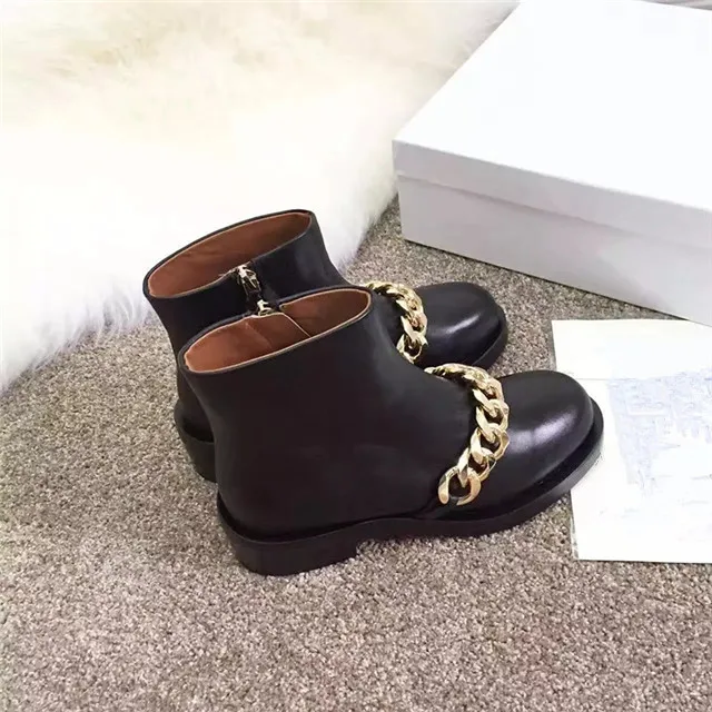 New Winter Autumn Fashion Ladies Ankle Boots Woman Black Soft Leather Round Toe Platform Boots Chains Low Heels Women Boots
New Winter Autumn Fashion Ladies Ankle Boots Woman Black Soft Leather Round Toe Platform Boots Chains Low Heels Women Boots