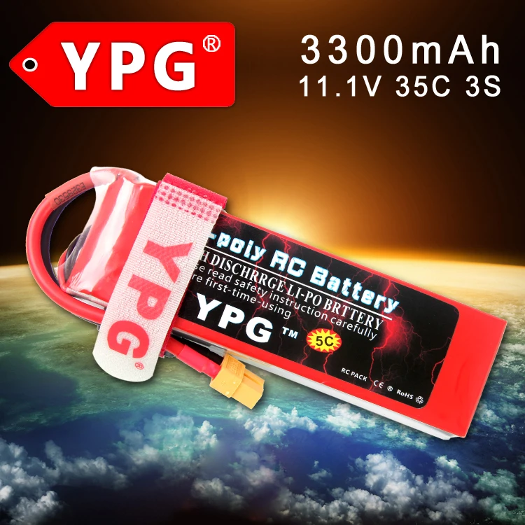YPG 11.1V 3300mAh 35C GRADE A 3S Lipo Li-Po Battery For RC Helicopter & Airplane & Car
YPG 11.1V 3300mAh 35C GRADE A 3S Lipo Li-Po Battery For RC Helicopter & Airplane & Car