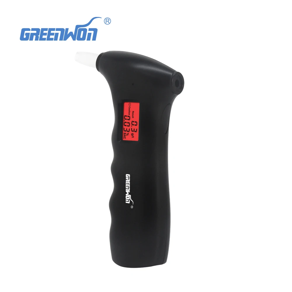 

2019 Free shipping greenwon handheld shape Alcohol Tester 65s Digital Breathalyzer with red backlights (0.19% BAC Max)