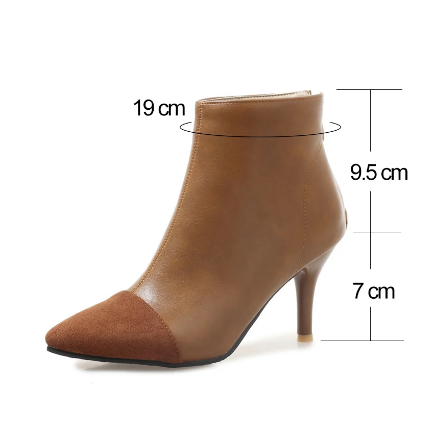 NIKOVE 2019 Thin Heels Women Shoes Zipper High Heels Shoes Patchwork Ankle Boots Flock PU Winter Autumn Woman Shoes Size 34-43
NIKOVE 2019 Thin Heels Women Shoes Zipper High Heels Shoes Patchwork Ankle Boots Flock PU Winter Autumn Woman Shoes Size 34-43