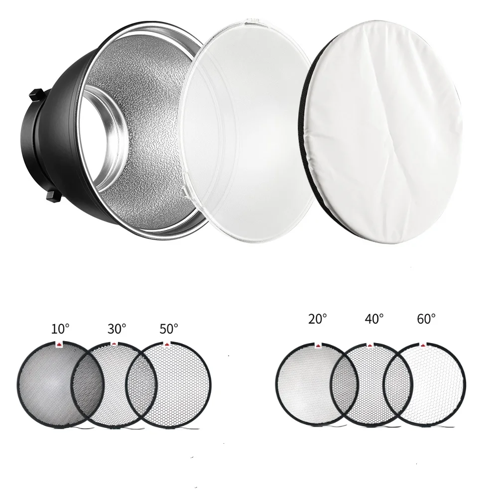 7" Bowens Mount Standard Reflector Diffuser Lamp Shade Dish + Honeycomb Grid for photography Studio Flash Strobe light
7" Bowens Mount Standard Reflector Diffuser Lamp Shade Dish + Honeycomb Grid for photography Studio Flash Strobe light
