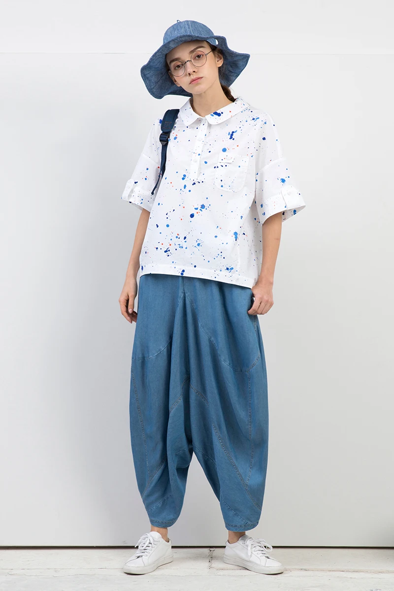 new arrival summer 2018 casual loose tencel denim cross-pants cropped trousers women
new arrival summer 2018 casual loose tencel denim cross-pants cropped trousers women
