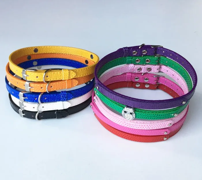 Wholesale price! 10pcs 8*100mm+10X370mm Mixed Color Snake PU Leather Pet Dog Collar DIY Pet Name by using 8mm Slide Letter Charm
Wholesale price! 10pcs 8*100mm+10X370mm Mixed Color Snake PU Leather Pet Dog Collar DIY Pet Name by using 8mm Slide Letter Charm