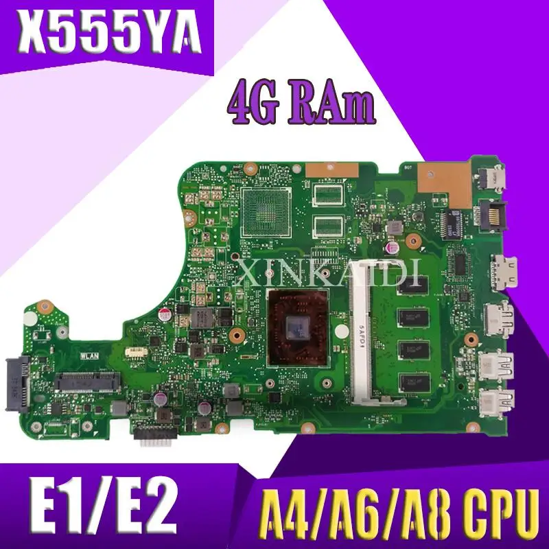 Материнская плата X555YA для ASUS X555Y X555YI X555D X555DG X555DA K555D, материнская плата для ноутбука 4G RAm E1/E2/A4/A6/A8 CPU
Материнская плата X555YA для ASUS X555Y X555YI X555D X555DG X555DA K555D, материнская плата для ноутбука 4G RAm E1/E2/A4/A6/A8 CPU
