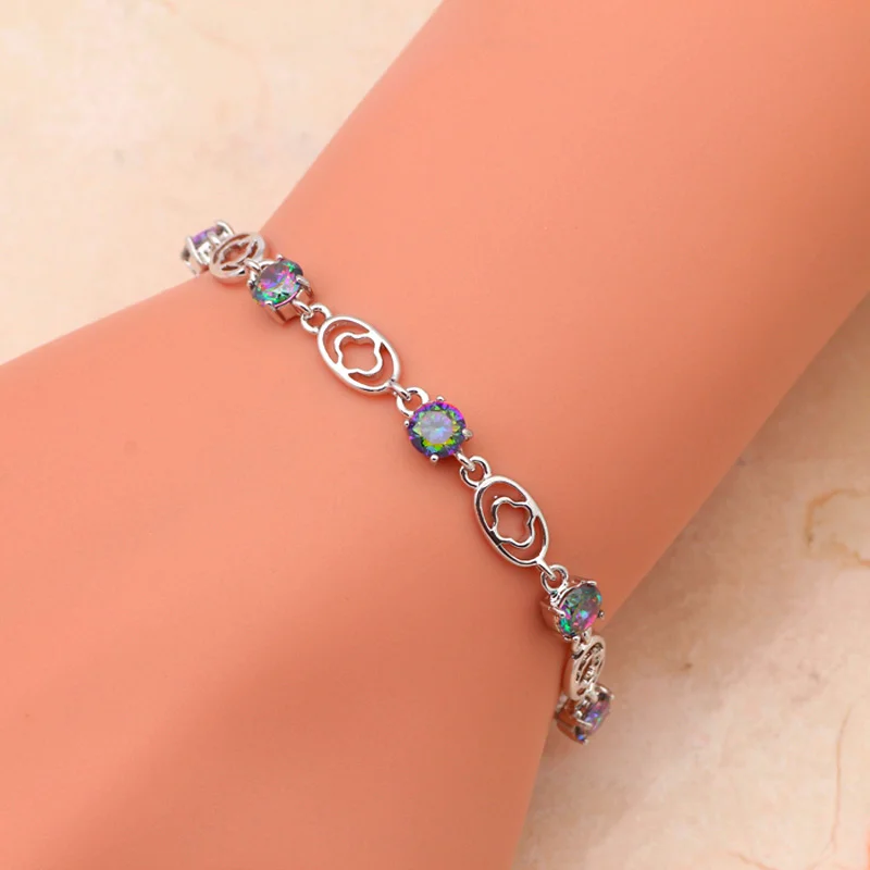 Женский посеребренный браслет с шармами TB598|charm bracelet|a braceletbracelet brand |