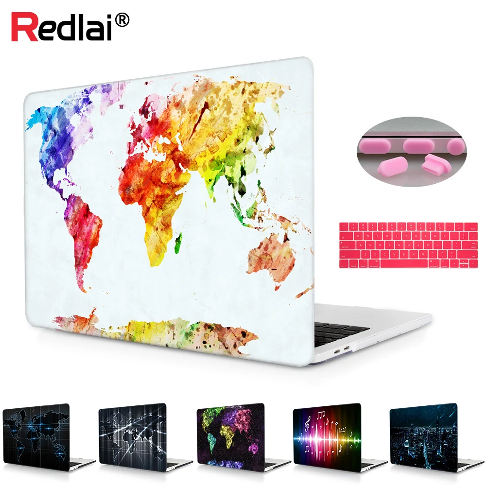 Для нового MacBook Air 13 A1932 2018 Pro 15 с сенсорной панелью чехол карта мира пластиковый