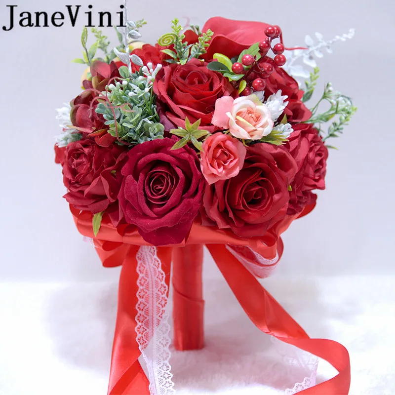 JaneVini Artificial Red Wedding Bouquet Peony Rose Articielle Calla Lily Bridal Brooch Bouquet Wedding Flowers Fleur Mariage
JaneVini Artificial Red Wedding Bouquet Peony Rose Articielle Calla Lily Bridal Brooch Bouquet Wedding Flowers Fleur Mariage