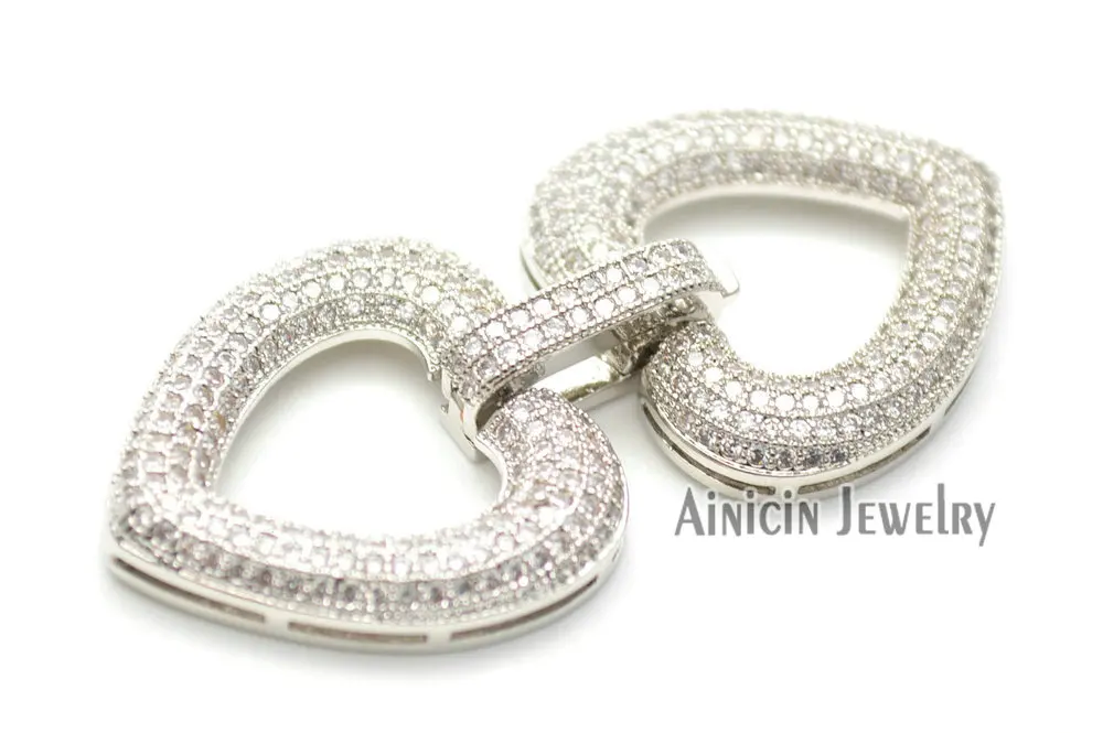 5pcs Silver Color Rhinestone Crystal Setting 23x50mm Heart Shape Clasp Pendants For Fashion Women Necklace Making Materials
5pcs Silver Color Rhinestone Crystal Setting 23x50mm Heart Shape Clasp Pendants For Fashion Women Necklace Making Materials