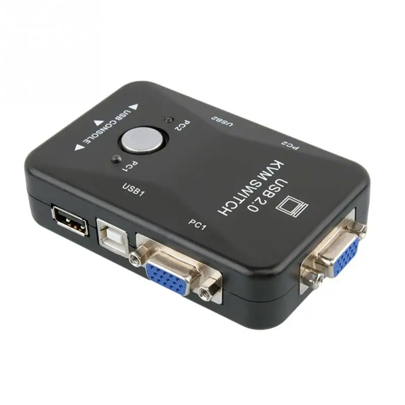 Высокое качество коммутатор Мышь USB2.0 2 Порты и разъёмы адаптер переключатель для