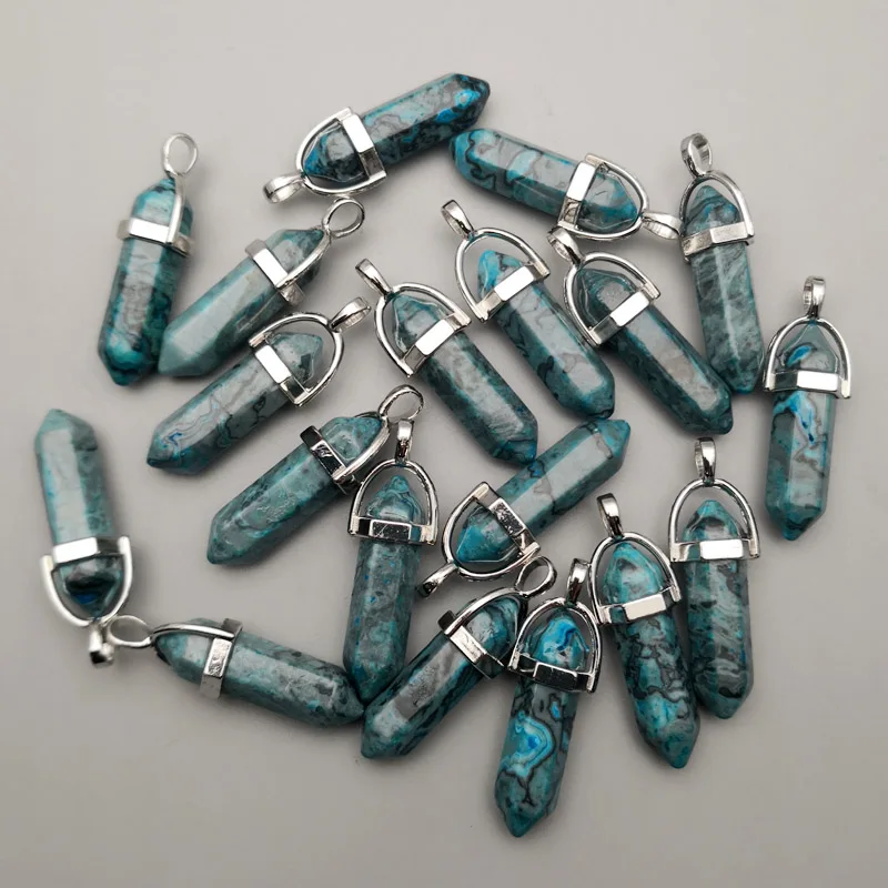 fashion blue onyx 24pc charm natural stone crystal pillar Pendants & necklaces for Jewelry making Pendulum accessories wholesale
fashion blue onyx 24pc charm natural stone crystal pillar Pendants & necklaces for Jewelry making Pendulum accessories wholesale