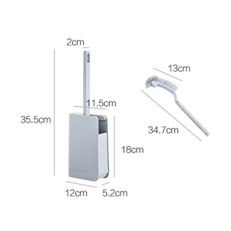 JiangChaoBo Toilet Cleaning Brush Bathroom Wash Toilet Brush Home No Blind Angle Toilet Brush With Base Set