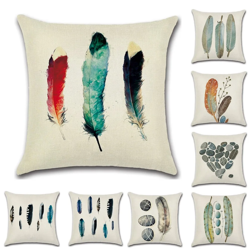 New Creative Feather Print 45*45cm Cushion Cover Linen Throw Pillow Car Home Decoration Decorative Pillowcase
New Creative Feather Print 45*45cm Cushion Cover Linen Throw Pillow Car Home Decoration Decorative Pillowcase