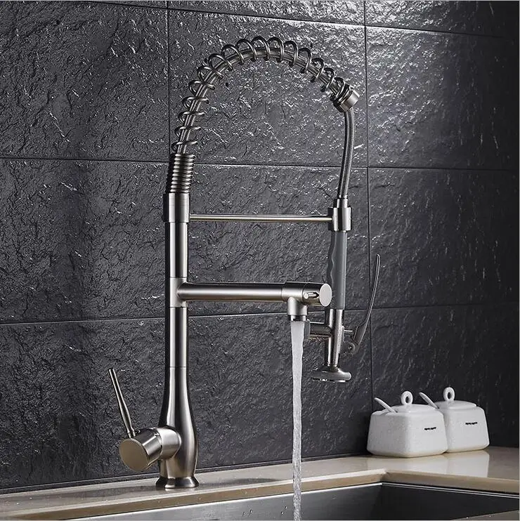 Free Shipping Brass Nickel Spring Pull Out Kitchen Faucet Sink Faucet luxury Hot & Cold direct drink Water Kitchen Mixer tap
Free Shipping Brass Nickel Spring Pull Out Kitchen Faucet Sink Faucet luxury Hot & Cold direct drink Water Kitchen Mixer tap