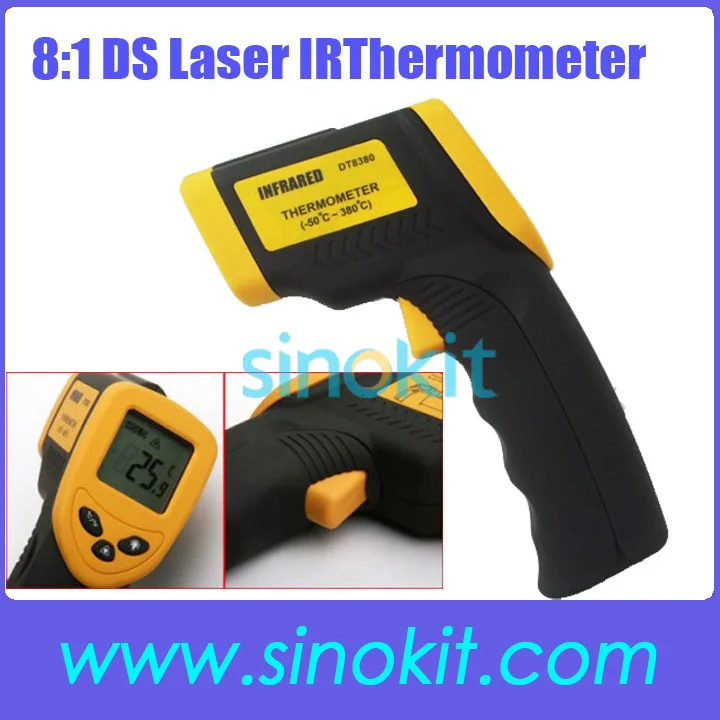 Free Shipping Non-Contact 8:1 DS IR Laser Infrared Digital Thermometer -50~380'C Temperature DT8380
Free Shipping Non-Contact 8:1 DS IR Laser Infrared Digital Thermometer -50~380'C Temperature DT8380