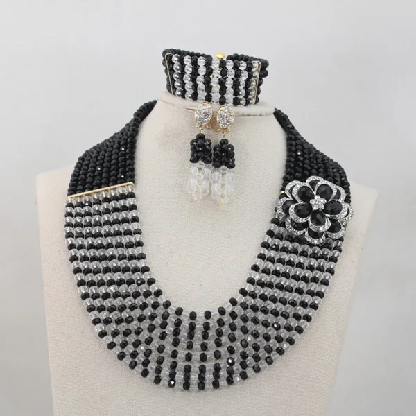 New Gorgeous Black and Silver African Jewelry Sets for Women 8 Layers Crystal Necklace Bracelet Earrings Set Free ShippingABL878
New Gorgeous Black and Silver African Jewelry Sets for Women 8 Layers Crystal Necklace Bracelet Earrings Set Free ShippingABL878