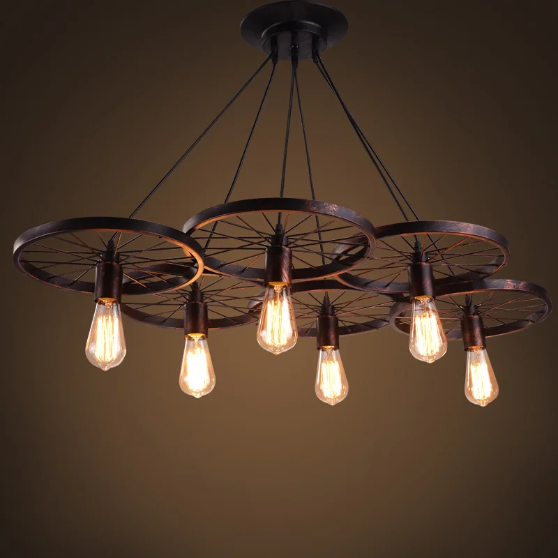 Retro industry Iron wheel Pendant Lights loft restaurant bar living room restaurant clothing store 3/6heads Pendant Lamps ZA
Retro industry Iron wheel Pendant Lights loft restaurant bar living room restaurant clothing store 3/6heads Pendant Lamps ZA