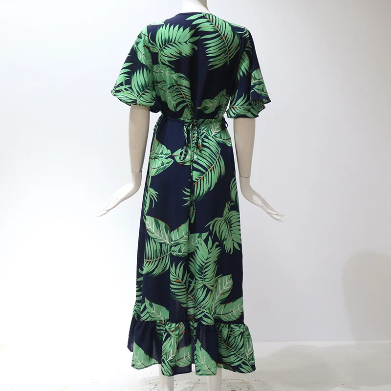 ZOGAA Women Boho Green Leaves Print V-neck High-waist Bandage Ruffles Long Dress Lady Summer Evening Party Beach Vestidos 2019
ZOGAA Women Boho Green Leaves Print V-neck High-waist Bandage Ruffles Long Dress Lady Summer Evening Party Beach Vestidos 2019