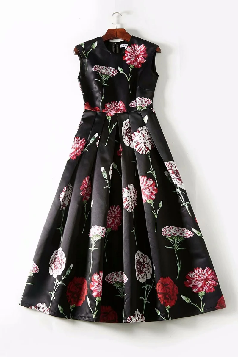 New Arrival Women's Runway Dresses O Neck Sleeveless Floral Printed Ruched High Street Fashion Casual Dresses
New Arrival Women's Runway Dresses O Neck Sleeveless Floral Printed Ruched High Street Fashion Casual Dresses