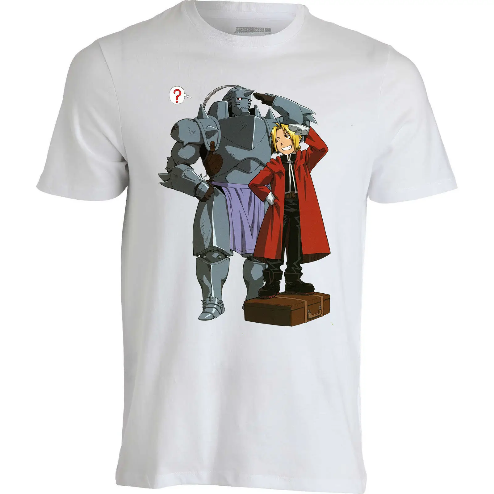 Fullmetal Alchemist Edward and Alphonse Аниме Манга Мужская одежда Топ Футболка с рисунком