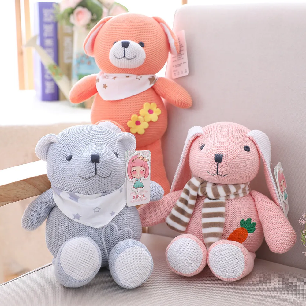 1pc 25cm Kawaii Teddy Bear Dog Rabbit Plush Toys Stuffed Knitting Wool Animal Doll for Kids Baby Children Sleep Toy Brinquedos
1pc 25cm Kawaii Teddy Bear Dog Rabbit Plush Toys Stuffed Knitting Wool Animal Doll for Kids Baby Children Sleep Toy Brinquedos
