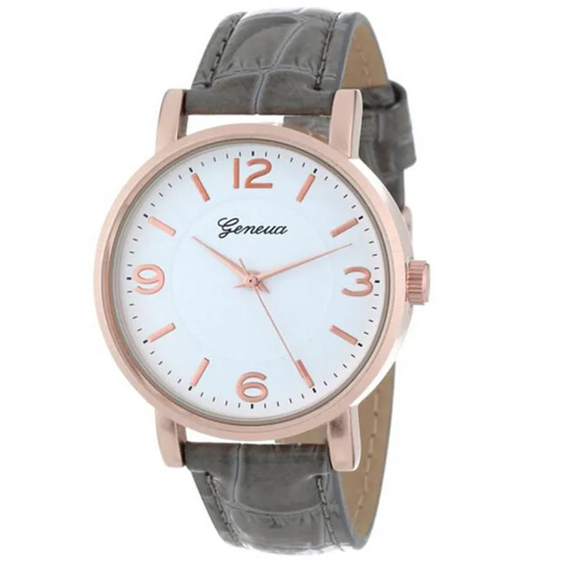 Модный белый и серый ремешок Geneva женские простые часы с матовым металлическим
