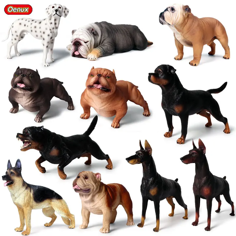 Oenux Реалистичная собака животные Doberman Pinscher Rottweiler далматинская гвардия фигурки