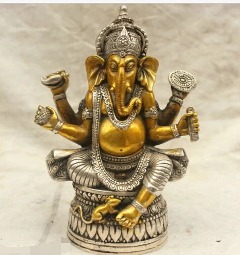 Китайская тибетская культура, серебряная бронза, Ganapati Ganesh статуя лорда Ганеши Buddha, 16 см
Китайская тибетская культура, серебряная бронза, Ganapati Ganesh статуя лорда Ганеши Buddha, 16 см