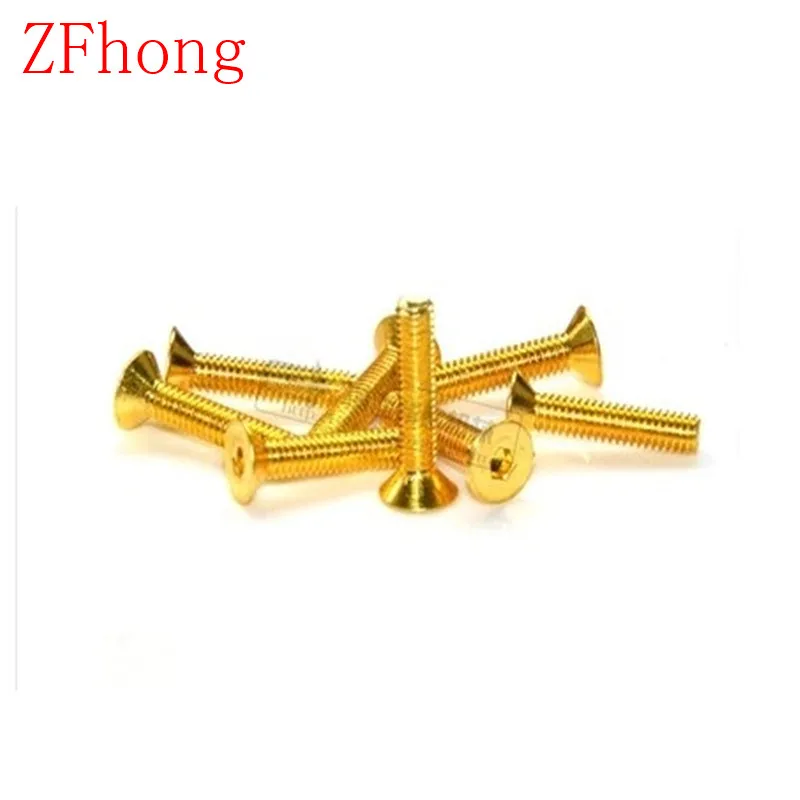 100pcs gloden DIN7991 M2 M2.5 steel with titanium gloden Hex Hexagon Socket Flat Countersunk Head machine screw
100pcs gloden DIN7991 M2 M2.5 steel with titanium gloden Hex Hexagon Socket Flat Countersunk Head machine screw