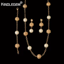 Женский комплект украшений Kindlegem длинное ожерелье серьги