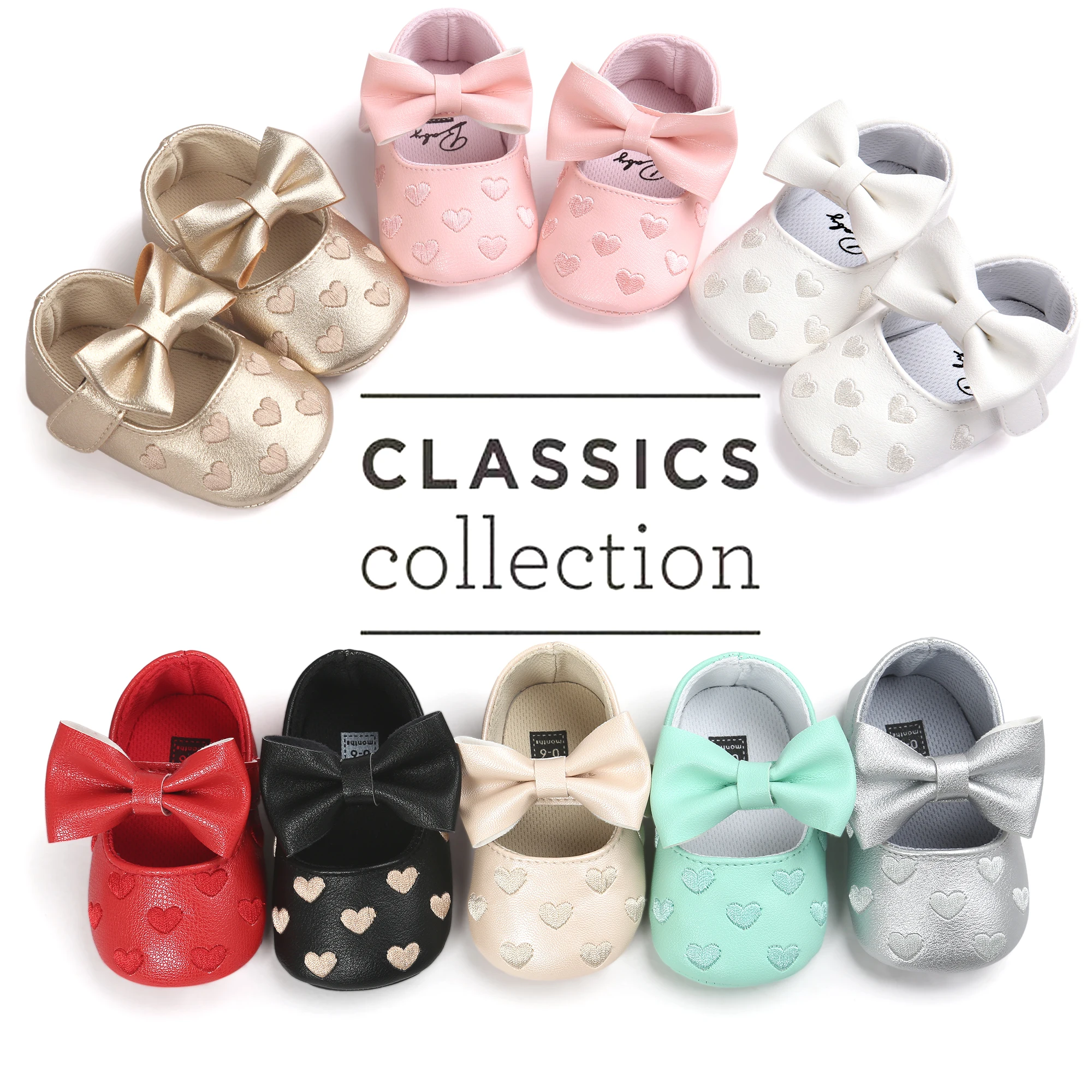 PU Leather Heart-Shaped Baby Shoes Girls Toddler Baby Moccasins Elastic Band Butterfly-knot Spring/Autumn Crib Shoes
PU Leather Heart-Shaped Baby Shoes Girls Toddler Baby Moccasins Elastic Band Butterfly-knot Spring/Autumn Crib Shoes
