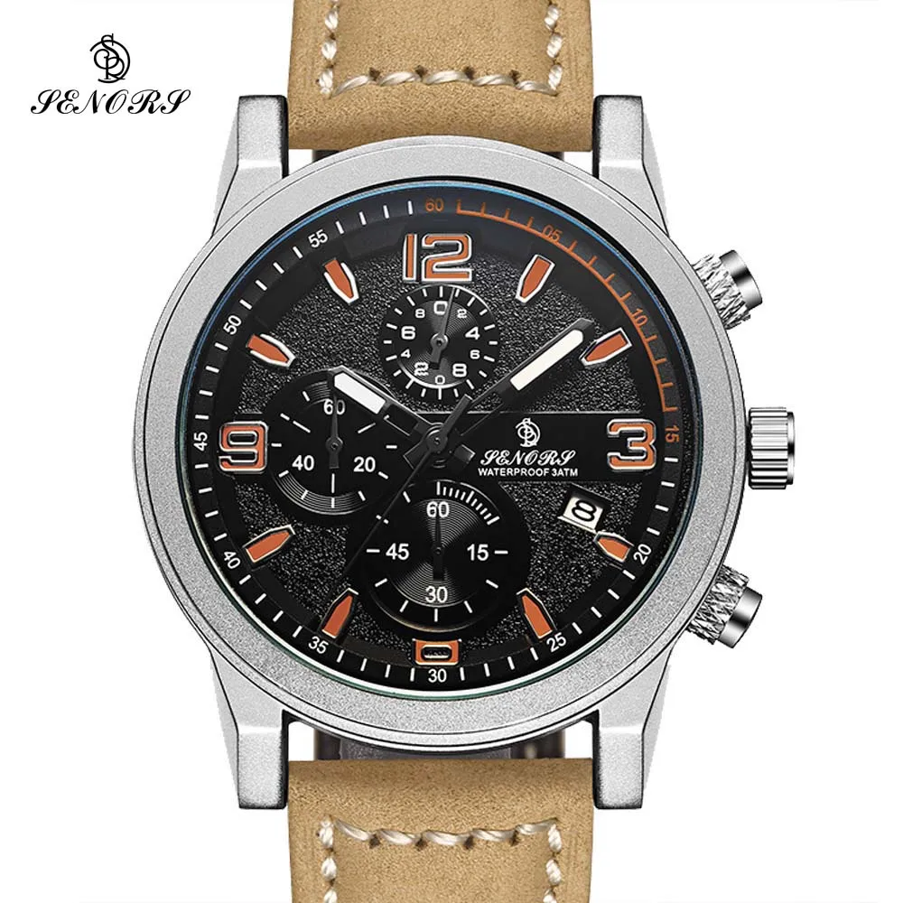 SENORS Men Sports Watches Relogio Masculino Waterproof Black Dial Males Chronograph Quartz Wrist Watch 2017 New Fast & Furious | Наручные