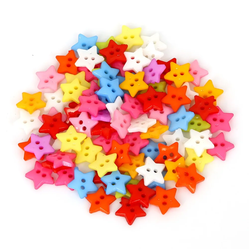 100pcs Random Mixed Color 2-Holes Star Plastic Buttons for Clothing Decor Sewing Scrapbooking Home Garment Handmade Crafts 11mm
100pcs Random Mixed Color 2-Holes Star Plastic Buttons for Clothing Decor Sewing Scrapbooking Home Garment Handmade Crafts 11mm