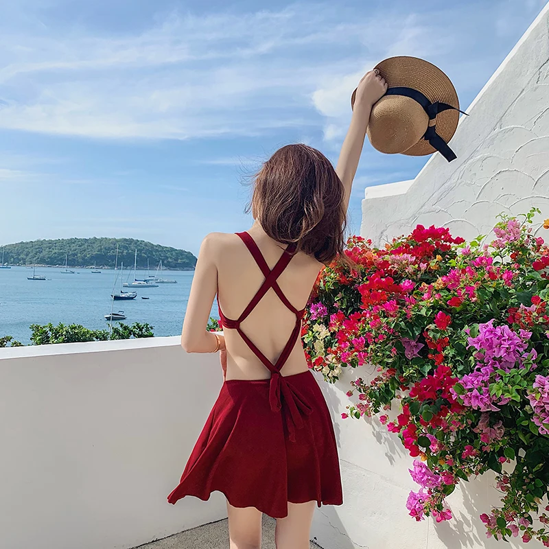 2019 Bandage One Piece Swim Suit Ruffles Skirt Swimwear Summer Women Swimsuit Swimdress Lace Up Holiday Wear Bathing Suit
2019 Bandage One Piece Swim Suit Ruffles Skirt Swimwear Summer Women Swimsuit Swimdress Lace Up Holiday Wear Bathing Suit