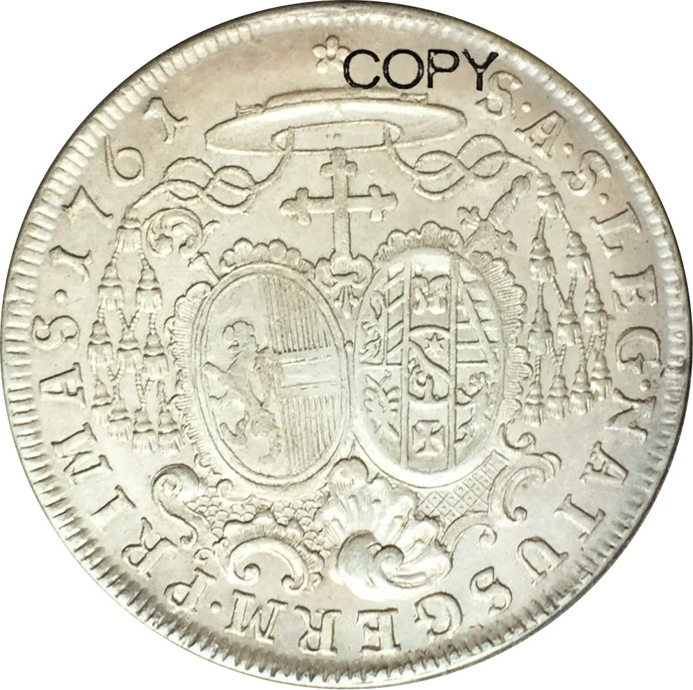 1761 австрийский хрусталь, штаты Зальцбург 1 Талер, III % 90 серебра копия монеты
1761 австрийский хрусталь, штаты Зальцбург 1 Талер, III % 90 серебра копия монеты