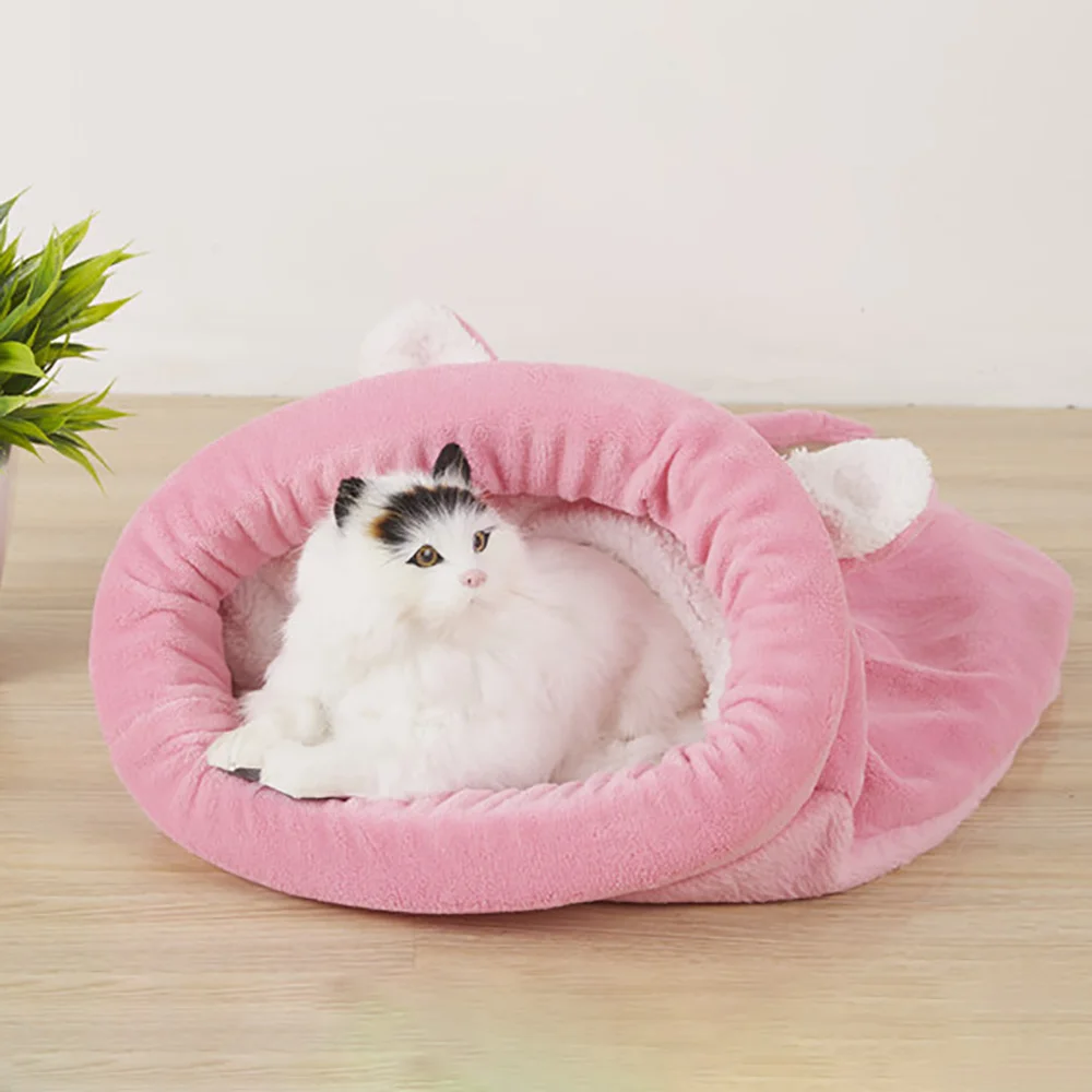 Согревающий спальный мешок для кошек мягкая теплая кровать щенков коврики