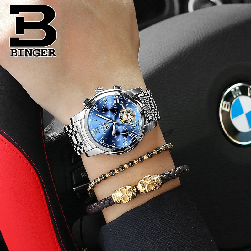 Switzerland BINGER Top Brand Mens Mechanical Watches Automatic Stainless Steel Waterproof Skeleton Watch Men Calendar Relojes
Switzerland BINGER Top Brand Mens Mechanical Watches Automatic Stainless Steel Waterproof Skeleton Watch Men Calendar Relojes