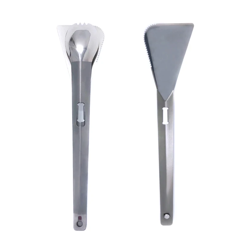 2 шт./компл. 3 в 1 щипцы шпатель Spork из нержавеющей стали мульти посуда для кемпинга барбекю|Поворотники| |