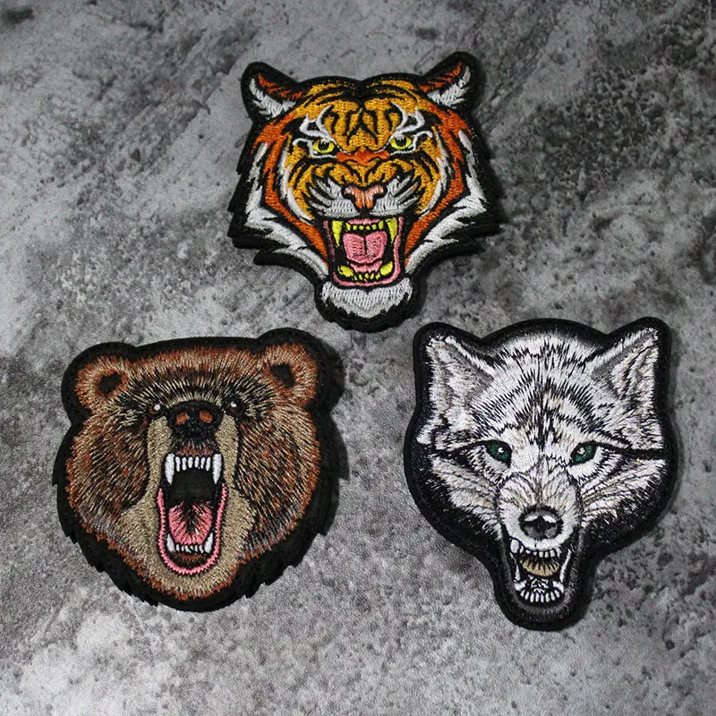 Фото Нашивки с вышивкой тигровый медведь волк военный значок эмблема - купить