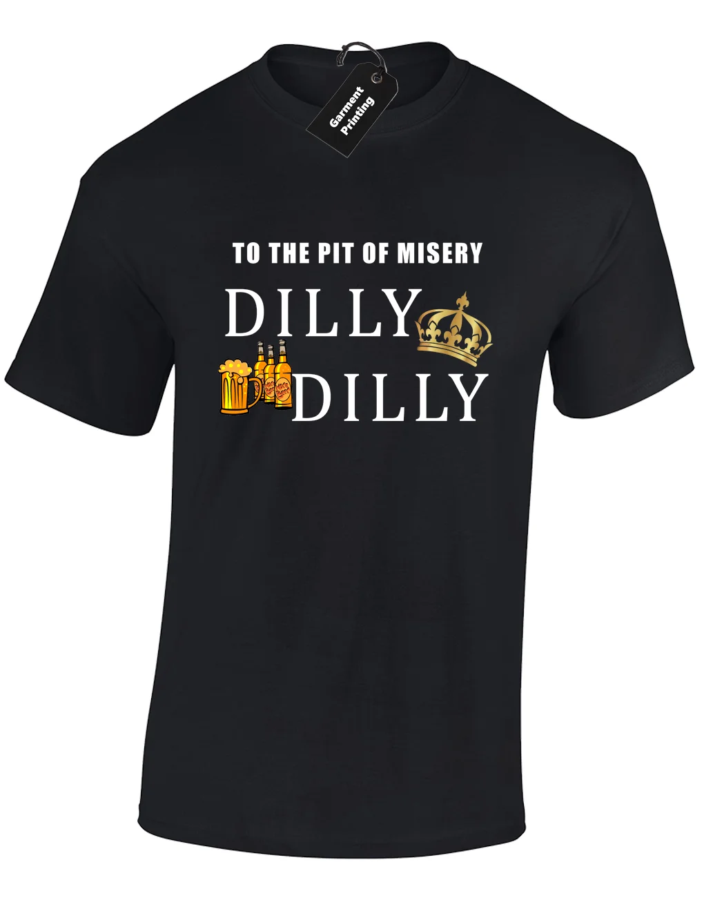 TO THE PIT OF MISERY Мужская футболка DILLY Забавный рекламный слоган JOKE (COL) модный стиль в