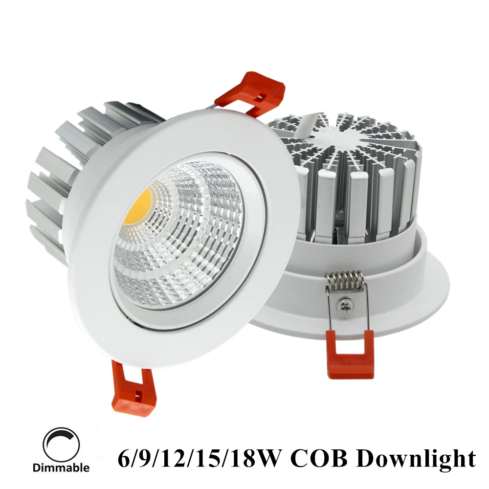 Dimmable LED Recessed Downlight CREE 6W 9W 12W 15W 18W COB Chip LED Ceiling light Spot Lamp White/ Warm white/Natural White
Dimmable LED Recessed Downlight CREE 6W 9W 12W 15W 18W COB Chip LED Ceiling light Spot Lamp White/ Warm white/Natural White