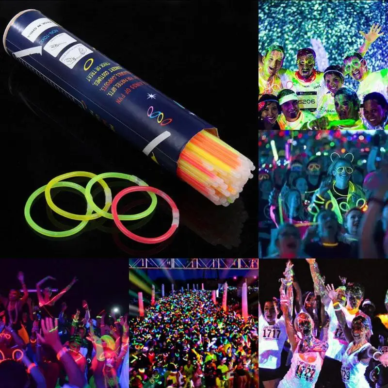100pcs Fluorescence Light Glow Sticks Bracelets Necklaces Party Stickers Sports Event Festive Party Neon Light Stick Supplies
100pcs Fluorescence Light Glow Sticks Bracelets Necklaces Party Stickers Sports Event Festive Party Neon Light Stick Supplies