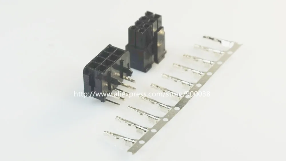 100 sets Micro-Fit connector 3.0mm 2x4 Pin 8 P Wafer right angle Plus Receptacle Housing and terminal 43025 / 43045
100 sets Micro-Fit connector 3.0mm 2x4 Pin 8 P Wafer right angle Plus Receptacle Housing and terminal 43025 / 43045