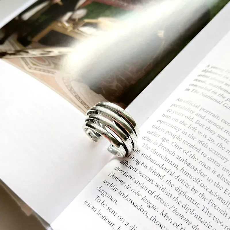 Flyleaf 2018 New 100% 925 Sterling Silver Retro Women Multilayer Geometric Lines Open Rings For Women Wonderful Gift For Girls
Flyleaf 2018 New 100% 925 Sterling Silver Retro Women Multilayer Geometric Lines Open Rings For Women Wonderful Gift For Girls