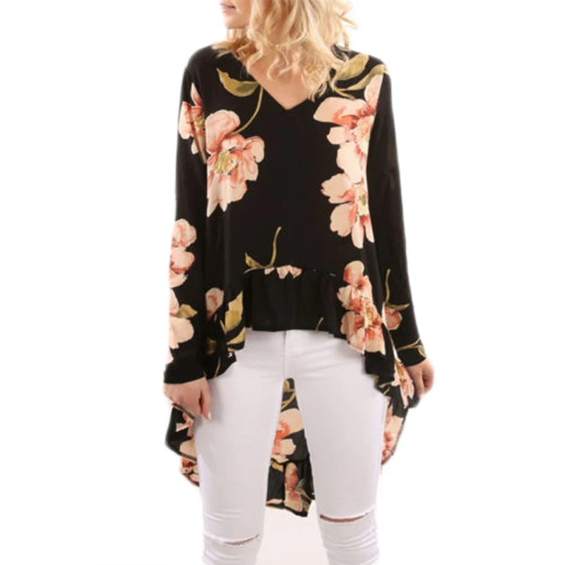 2017 autumn new Women ladies Floral printed asymmetric shirts blouse Long Sleeve v-neck Loose Casual long shirts blouses tops
2017 autumn new Women ladies Floral printed asymmetric shirts blouse Long Sleeve v-neck Loose Casual long shirts blouses tops