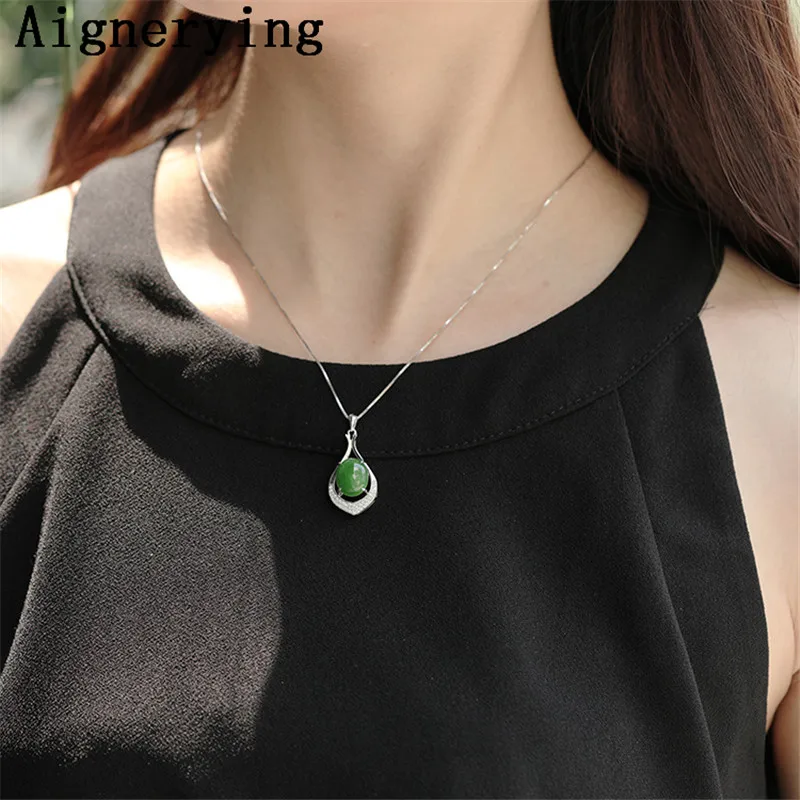Green Natural Jade Pendant S925 silver Necklaces Para Vintage for Women Necklace inlaid Porte Certificate Bijou Gift Box
Green Natural Jade Pendant S925 silver Necklaces Para Vintage for Women Necklace inlaid Porte Certificate Bijou Gift Box