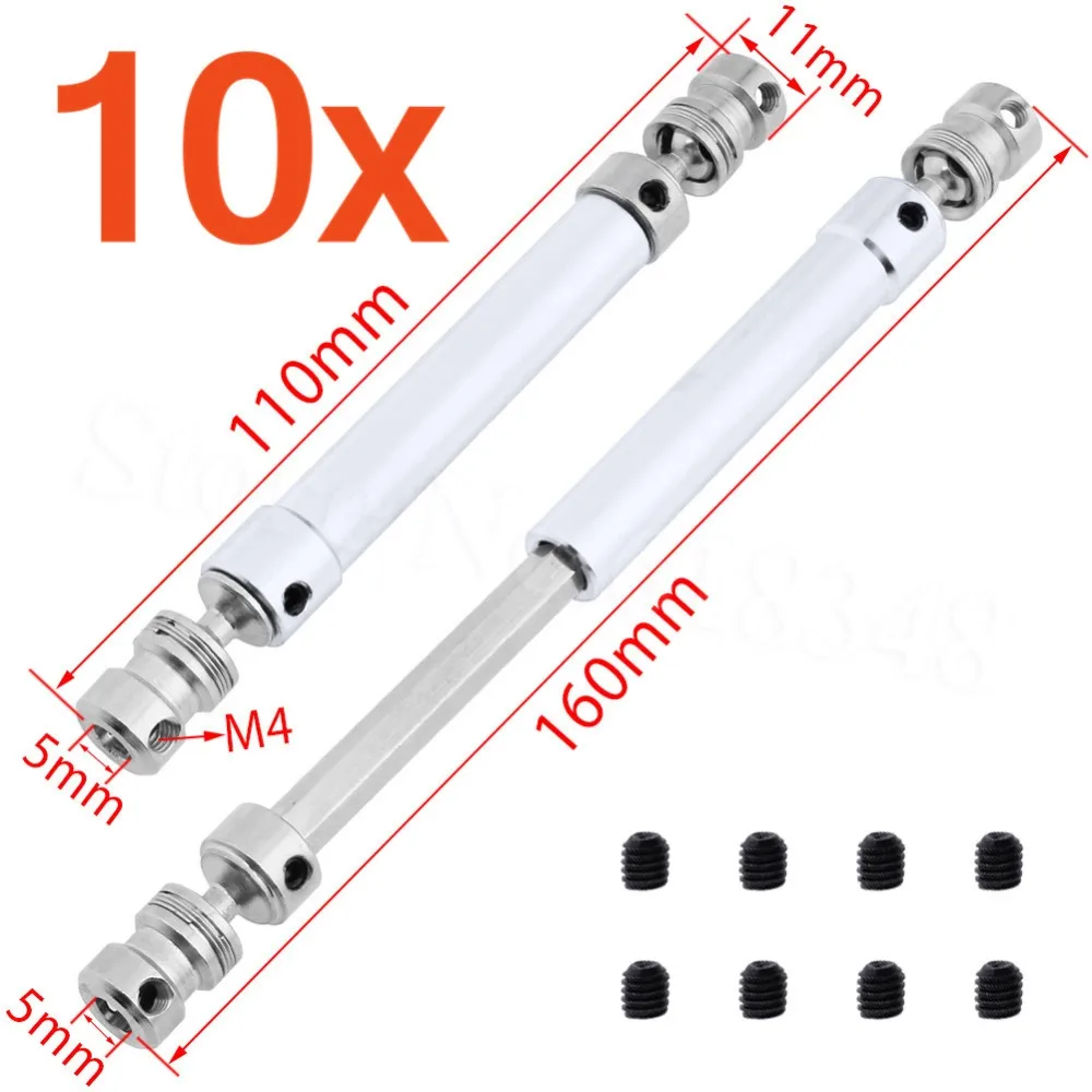 10pcs 110-160mm Metal Aluminum Drive Shaft CVD For 1/10 RC Rock Crawler Truck Car Tamiya Axial SCX10 RC4WD Traxxas TRX4
10pcs 110-160mm Metal Aluminum Drive Shaft CVD For 1/10 RC Rock Crawler Truck Car Tamiya Axial SCX10 RC4WD Traxxas TRX4