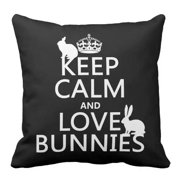 Black Rabbit Bunny Throw Pillow Case Rabbits Keep Calm and Love Bunnies Cushion Cover Novelty Gifts Sofa Home Decor Two Side 18"
Black Rabbit Bunny Throw Pillow Case Rabbits Keep Calm and Love Bunnies Cushion Cover Novelty Gifts Sofa Home Decor Two Side 18"