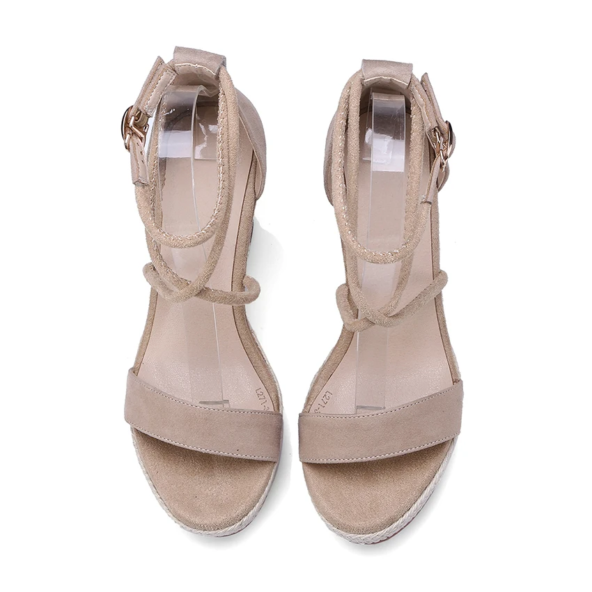 Genuine Leather Woman Sandals Shoes Black Pink Apricot Wedges Polyurethane Platform Sweet Kid Suede Casual Buckle Strap Solid
Genuine Leather Woman Sandals Shoes Black Pink Apricot Wedges Polyurethane Platform Sweet Kid Suede Casual Buckle Strap Solid